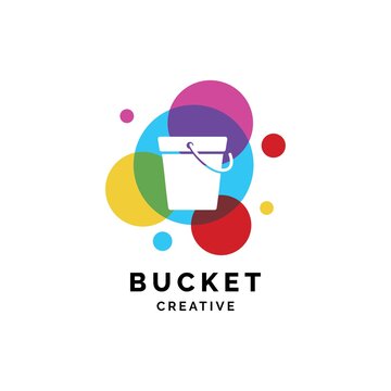 Bucket color logo design symbol vector template