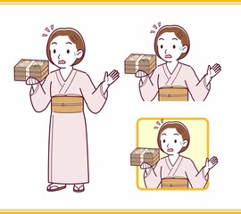 Young girl in pink kimono