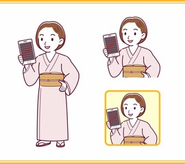 Young girl in pink kimono