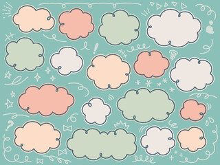 雲形の見出しフレーム素材セット