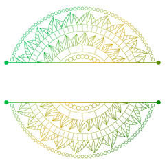 Mandala. Split pattern in form of mandala for Henna Mehndi or tattoo decoration. Decorative ornament in ethnic oriental style, vector illustration.