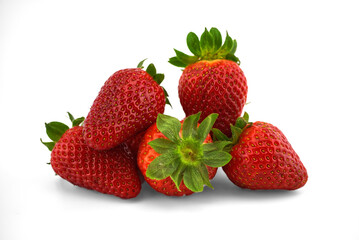 Garden strawberries isolated on white background