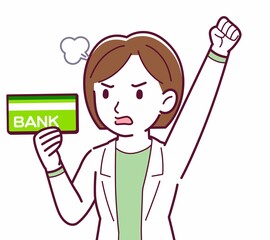 Young woman in a lab coat