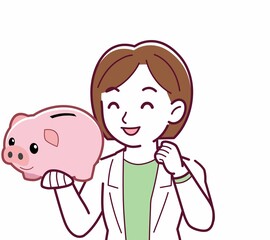 Young woman in a lab coat