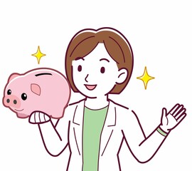 Young woman in a lab coat