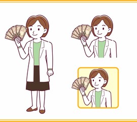 Young woman in a lab coat