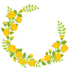 Yellow rose flower decoration - Wreath
