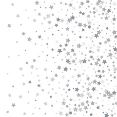 Silver glitter confetti. Light background.