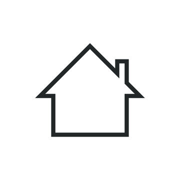 Home icon. House symbol. Simple flat outline shape building logo sign. Isolated on white background. Vector illustration image.
