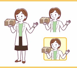 Young woman in a lab coat