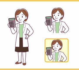 Young woman in a lab coat