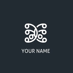 white monogram logo design suitable for your brand illustration design vector graphic,