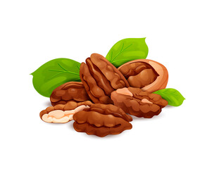 Pecan nut composition, good for label and sticker