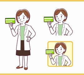 Young woman in a lab coat