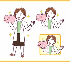 Young woman in a lab coat