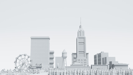 Obraz premium 3D render city