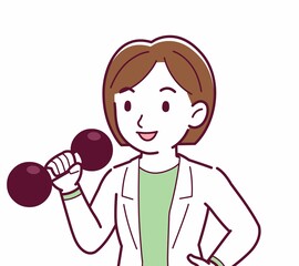 Young woman in a lab coat
