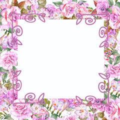 frame with flowers