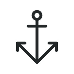 Anchor vector icon. Naval marine symbol. Sailing and maritime sign logo. Silhouette shape isolated on white background.
