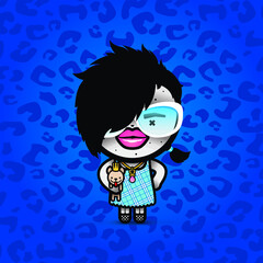 Cute girl with small dog