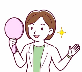 Young woman in a lab coat