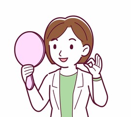 Young woman in a lab coat