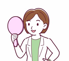 Young woman in a lab coat