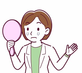 Young woman in a lab coat