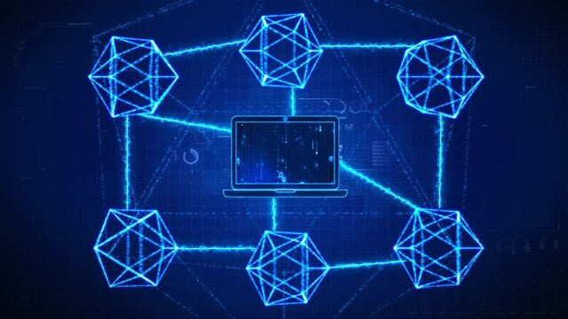 Blockchain System Explanation Shot in 4K Resolution, It can be used as CG shot in between business documentaries, Reports, and Promotional content, etc.
