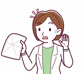 Young woman in a lab coat