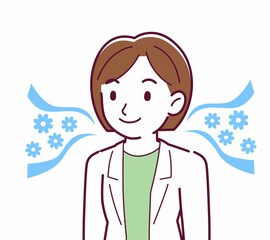 Young woman in a lab coat