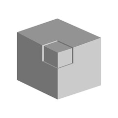 3D printer or cube abstract shape graphic or icon