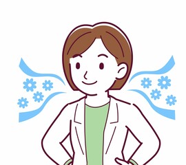 Young woman in a lab coat