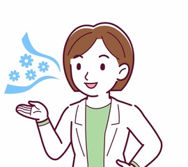 Young woman in a lab coat