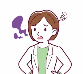Young woman in a lab coat