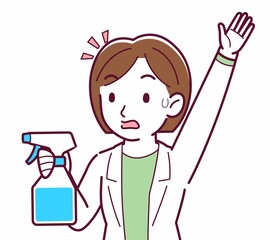 Young woman in a lab coat