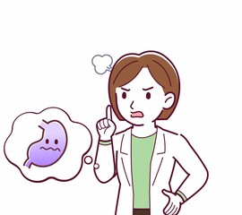 Young woman in a lab coat