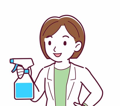 recommend clip art: Young woman in a lab coat