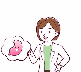 Young woman in a lab coat