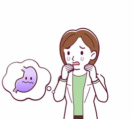 Young woman in a lab coat