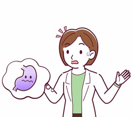 Young woman in a lab coat