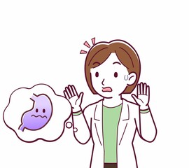 Young woman in a lab coat