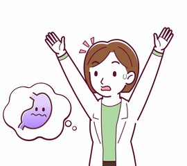 Young woman in a lab coat