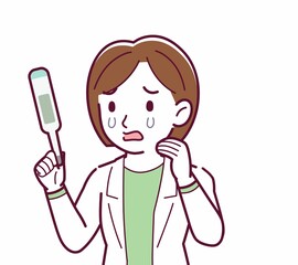 Young woman in a lab coat