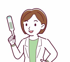 Young woman in a lab coat