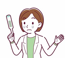Young woman in a lab coat