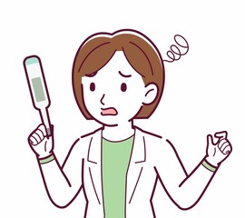 Young woman in a lab coat