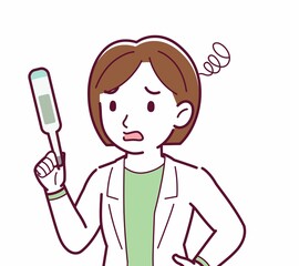 Young woman in a lab coat