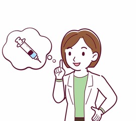 Young woman in a lab coat