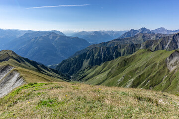 mountain panorama in tirol - austria in summer with a far-reaching view